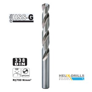 HELIX Τρυπάνι σιδήρου HSS - G DIN 338 - 12.0MM - Μέγεθος