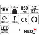 ΜΠΟΥΛΟΝΟΚΛΕΙΔΟ SOLO 1/2-18V 850Nm YT-827793