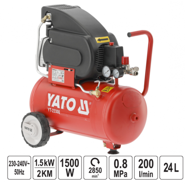 Εικόνα του ΑΕΡΟΣΥΜΠΙΕΣΤΗΣ 24lt 2HP YT-23300, εργαλείο βιομηχανικής χρήσης.