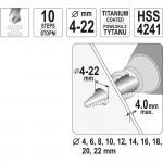 Εικόνα του Τρυπάνι κωνικό τιτανίου4 - 22mm YT - 44741, υψηλής ποιότητας προϊόν για επαγγελματική χρήση