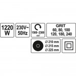 Εικόνα του Τριβείο τοίχου 1220W/225ΜΜ YT - 82340, υψηλής ποιότητας προϊόν για επαγγελματική χρήση