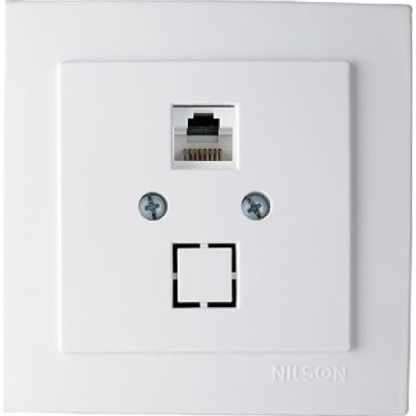 GEYER ΠΡΙΖΑ ΜΟΝΗ ΔΙΚΤΥΟΥ RJ45 Τύπου Cat5 NILSON ΣΕ ΛΕΥΚΟ ΧΡΩΜΑ  24111044 για ΕΣΩΤΕΡΙΚΟΣ ΧΩΡΟΣ