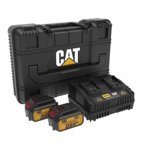 CAT SET 2 ΜΠΑΤΑΡΙΕΣ ΛΙΘΙΟΥ 18V 4Ah με Διπλό Φορτιστή & βαλίτσα DXK900 για ΜΗΧΑΝΗΜΑΤΑ