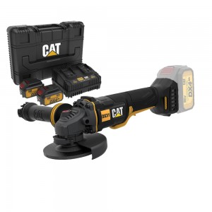 CAT COMBO-13 ΓΩΝΙΑΚΟΣ ΤΡΟΧΟΣ ΜΠΑΤΑΡΙΑΣ 125mm DX314B + ΔΩΡΟ ΚΑΣΕΤΙΝΑ + -60% 2 ΜΠΑΤΑΡΙΕΣ 4.0Ah ΜΕ ΔΙΠΛΟ ΦΟΡΤΙΣΤΗ DXK900 για ΜΗΧΑΝΗΜΑΤΑ