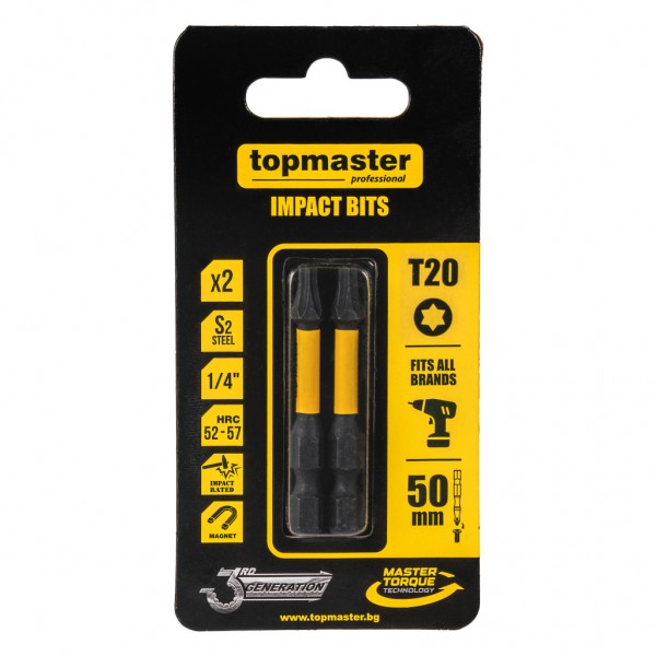 TOP MASTER ΜΥΤΕΣ ΚΑΤΣΑΒΙΔΙΟΥ IMPACT TORX με Μέγεθος TX20 50mm 2τεμ. 338737 για ΕΡΓΑΛΕΙΑ ΧΕΙΡΟΣ