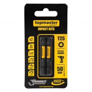 TOP MASTER ΜΥΤΕΣ ΚΑΤΣΑΒΙΔΙΟΥ IMPACT TORX με Μέγεθος TX25 50mm 2τεμ. 338738 για ΕΡΓΑΛΕΙΑ ΧΕΙΡΟΣ