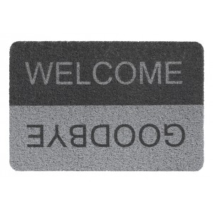 HAMAT Χαλί εισόδου Curly black Welcome print Goodbye 40x60cm γκρι, χαλί εξωτερικού χώρου