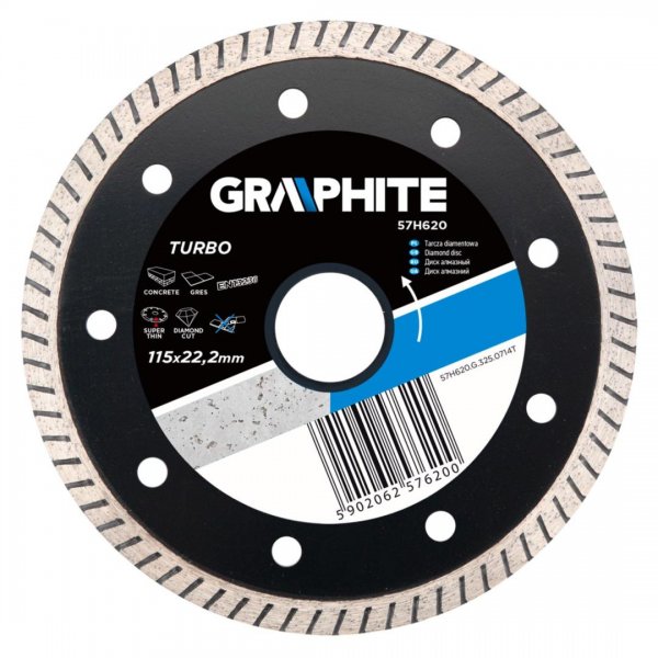 GRAPHITE Διαμαντόδισκος Turbo 115mm 57H620