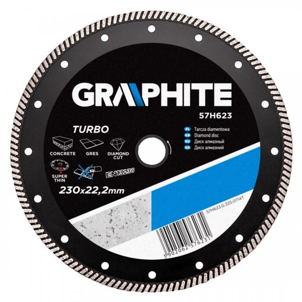 Εικόνα του GRAPHITE Διαμαντόδισκος Turbo 230mm 57H623, υψηλής ποιότητας προϊόν για επαγγελματική χρήση