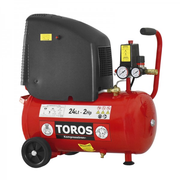 Εικόνα του Αεροσυμπιεστής 24 Lt. / 2Hp λαδιού oil-free TOROS 40148, εργαλείο βιομηχανικής χρήσης.