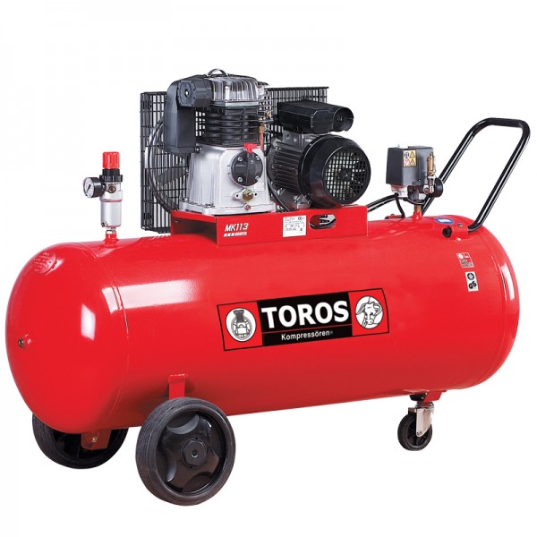 Εικόνα του TOROS Αεροσυμπιεστής με ιμάντα 270LIT/4HP 400V, εργαλείο βιομηχανικής χρήσης.