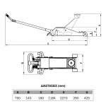 Εικόνα του Καροτσόγρυλος  2 Ton με ποδοπεντάλ ETJ-20 P, υψηλής ποιότητας προϊόν για επαγγελματική χρήση