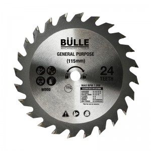 BULLE: Δισκος κοπής ξυλου 24 Δοντιων 115x9.5 mm