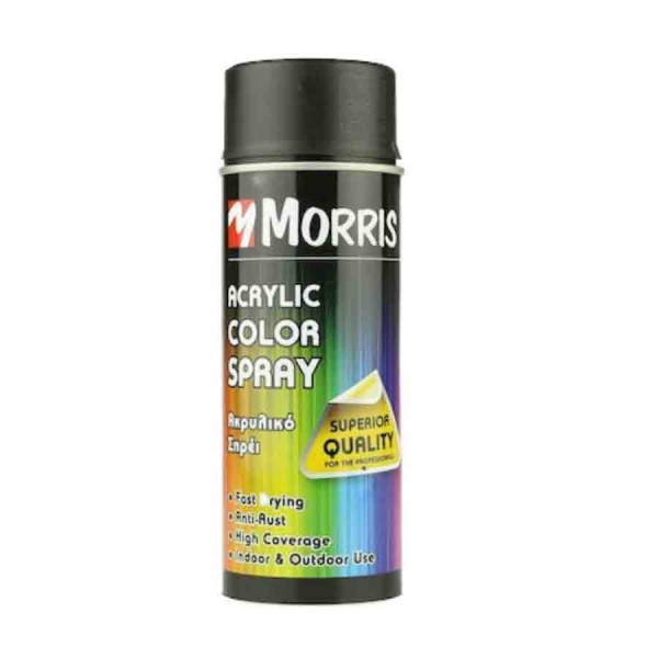 Σπρέυ μαύρο μάτ RAL9005 400ML MORRIS | Εργαλεία Συνεργείου - Καθαριστικά - Λιπαντικά:::Σπίτι & Κήπος - Καθαρισμός - Καθαριστικά - Λιπαντικά - Κόλλες | karaiskostools.gr