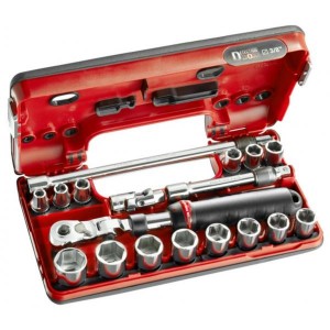 FACOM JXL.DBOX1 3/8' SOCKET SET 6PT MM JXL.171 18PC