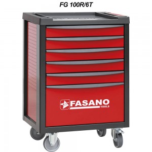 Εργαλειοφόρος με 6 συρτάρια κόκκινος FG 100R/6T FASANO TOOLS